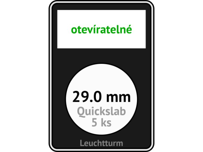 quickslab 29mm oteviratelny slab na mince 29 mm obdelnikova mincovni kapsle leuchtturm 346408 lighthouse