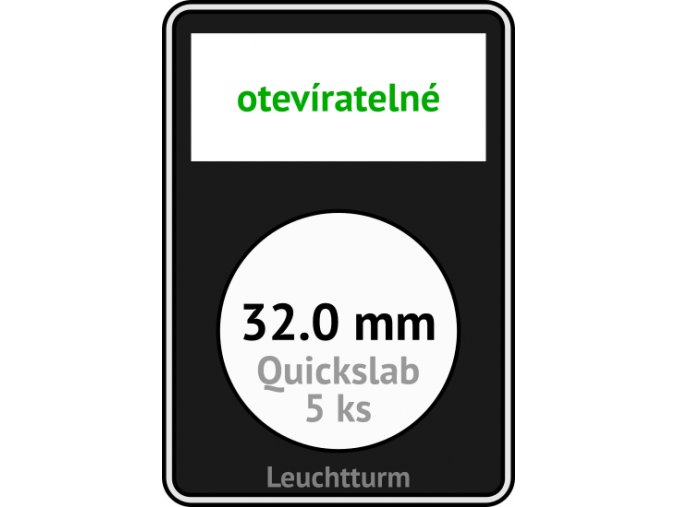 quickslab 32mm oteviratelny slab na mince 32 mm obdelnikova mincovni kapsle leuchtturm 346411 lighthouse