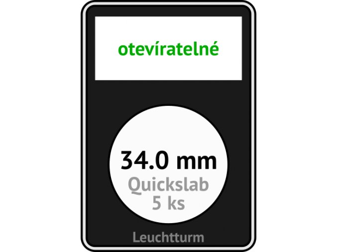 quickslab 34mm oteviratelny slab na mince 34 mm obdelnikova mincovni kapsle leuchtturm 346413 lighthouse