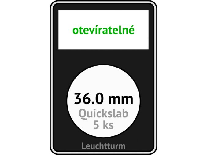 quickslab 36mm oteviratelny slab na mince 36 mm obdelnikova mincovni kapsle leuchtturm 346415 lighthouse