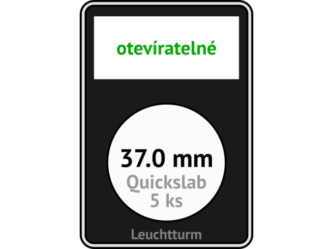 quickslab 37mm oteviratelny slab na mince 37 mm obdelnikova mincovni kapsle leuchtturm 346416 lighthouse