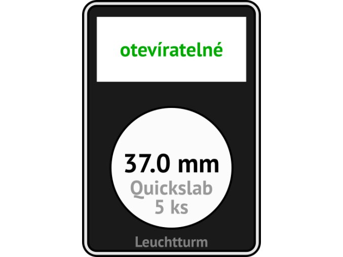 quickslab 37mm oteviratelny slab na mince 37 mm obdelnikova mincovni kapsle leuchtturm 346416 lighthouse