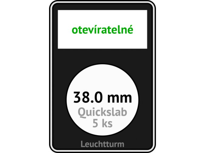 quickslab 38mm oteviratelny slab na mince 38 mm obdelnikova mincovni kapsle leuchtturm 346417 lighthouse