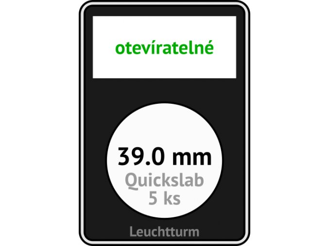 quickslab 39mm oteviratelny slab na mince 39 mm obdelnikova mincovni kapsle leuchtturm 346418 lighthouse