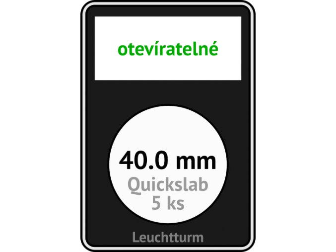 quickslab 40mm oteviratelny slab na mince 40 mm obdelnikova mincovni kapsle leuchtturm 346419 lighthouse