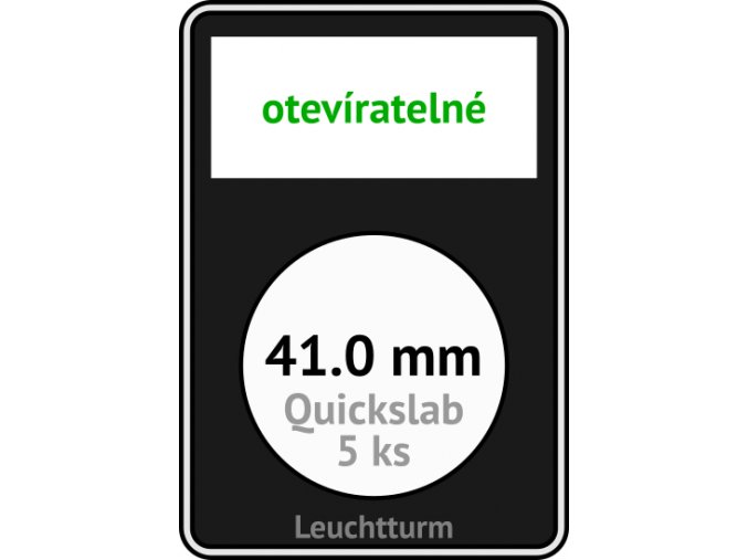 quickslab 41mm oteviratelny slab na mince 41 mm obdelnikova mincovni kapsle leuchtturm 346420 lighthouse