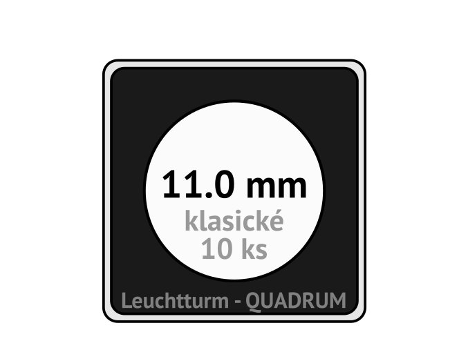 quadrum kapsle 11 mm na mince ctvercove bublinky mincovni pouzdra 50x50 mm 10ks leuchtturm 368598 lighthouse