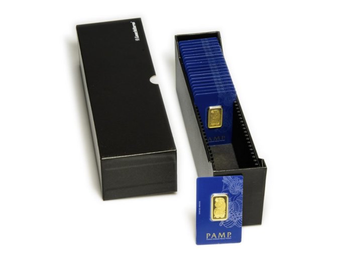 archivni box logik vertikalni na zlate slitky v blistrech leuchtturm 365162