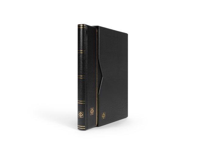cerne album na znamky premium zasobnik s 32 cernymi listy s kazetou leuchtturm 371801