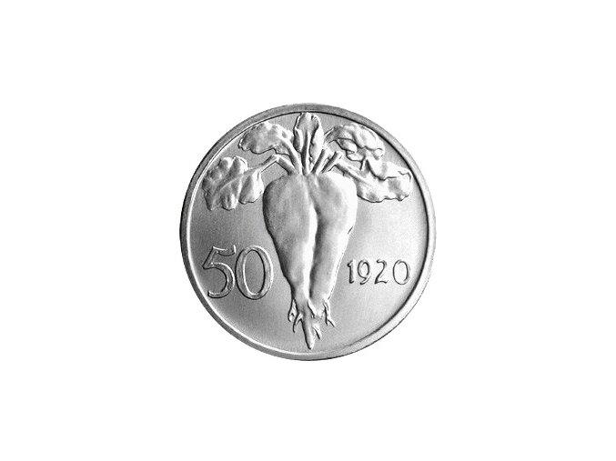 stribrna medaile 50 stotin 1920 novorazba zkusebniho odrazku rub