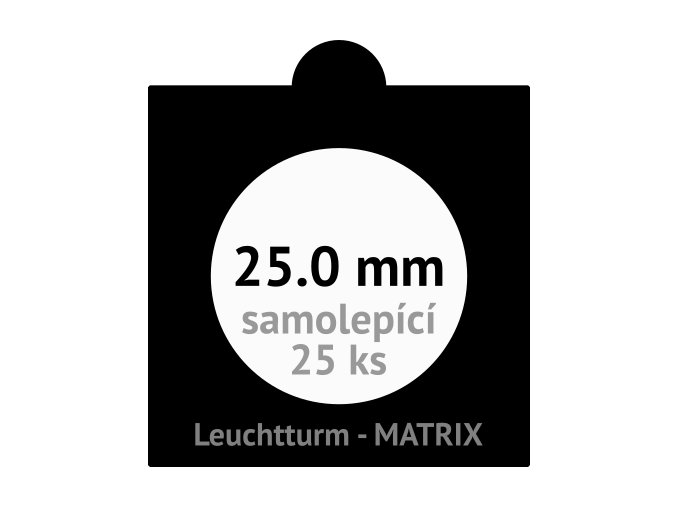 matrix cerne samolepici mincovni ramecky na mince prumer 25 mm baleni 25 ks 5x5 cm leuchtturm 345688 lighthouse