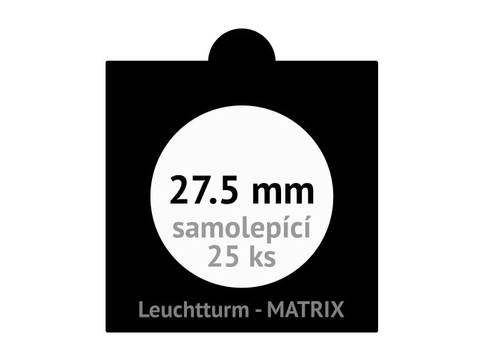 matrix cerne samolepici mincovni ramecky na mince prumer 27 5 mm baleni 25 ks 5x5 cm leuchtturm 345689 lighthouse