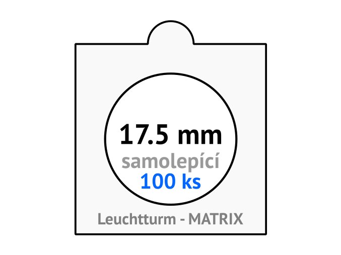 matrix bile samolepici mincovni ramecky na mince prumer 17 5 mm baleni 100 ks 5x5 cm leuchtturm 337834 lighthouse