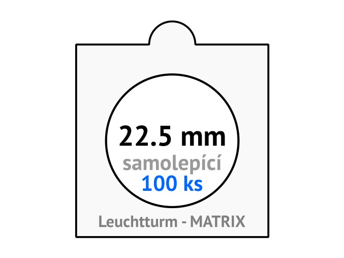 matrix bile samolepici mincovni ramecky na mince prumer 22 5 mm baleni 100 ks 5x5 cm leuchtturm 302360 lighthouse