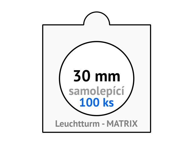 matrix bile samolepici mincovni ramecky na mince prumer 30 mm baleni 100 ks 5x5 cm leuchtturm 335303 lighthouse