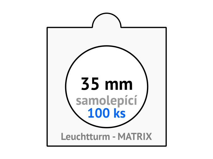 matrix bile samolepici mincovni ramecky na mince prumer 35 mm baleni 100 ks 5x5 cm leuchtturm 306467 lighthouse