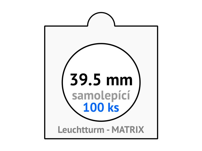 matrix bile samolepici mincovni ramecky na mince prumer 39 5 mm baleni 100 ks 5x5 cm leuchtturm 326607 lighthouse