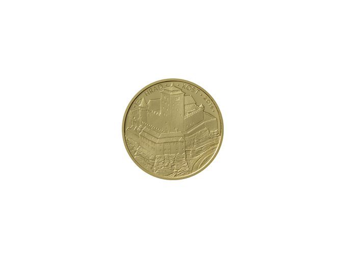 2016 5000 Kč Zlatá pamětní mince Hrad Kost Hrady České republiky (2016 2020) 15.55 g 0.9999 Au PROOF rub