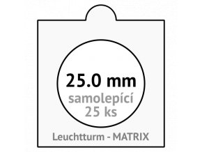 matrix bile samolepici mincovni ramecky na mince prumer 25 mm baleni 25 ks 5x5 cm leuchtturm 334957 lighthouse