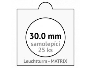 matrix bile samolepici mincovni ramecky na mince prumer 30 mm baleni 25 ks 5x5 cm leuchtturm 300462 lighthouse