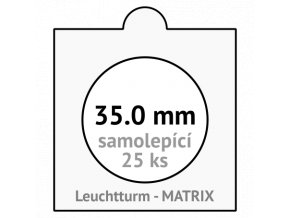 matrix bile samolepici mincovni ramecky na mince prumer 35 mm baleni 25 ks 5x5 cm leuchtturm 312239 lighthouse