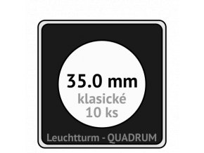 quadrum klasicke hranate kapsle 35 mm na mince ctvercove bublinky mincovni pouzdra 50x50 mm 10ks leuchtturm 334903 lighthouse