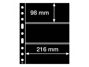 cerne albove listy grande 3s 3 kapsy na bankovky znamky certifikaty do 216x98 mm leuchtturm 305160 lighthouse