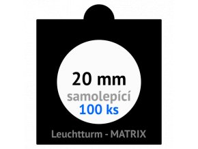 matrix cerne samolepici mincovni ramecky na mince prumer 20 mm baleni 100 ks 5x5 cm leuchtturm 361061