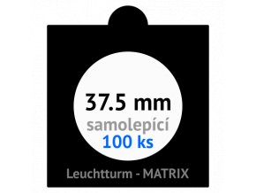 matrix cerne samolepici mincovni ramecky na mince prumer 37 5 mm baleni 100 ks 5x5 cm leuchtturm 361068