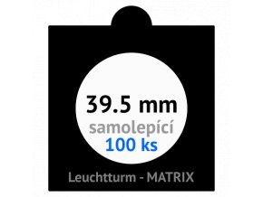 matrix cerne samolepici mincovni ramecky na mince prumer 39 5 mm baleni 100 ks 5x5 cm leuchtturm 361069