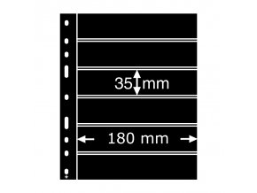 cerne albove listy optima 6s 6 vodorovnych kapes na znamky do 180x35mm obaly optima folie leuchtturm 316995 lighthouse