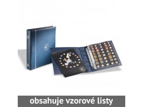 mincovni album optima euro desky na euromince modre kozenkove vcetne 5 mincovnich listu leuchtturm 336883 lighthouse