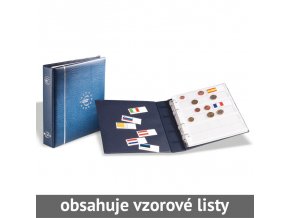 mincovni album numis euro desky na euromince modre kozenkove vcetne 7 mincovnich listu leuchtturm 329334 lighthouse