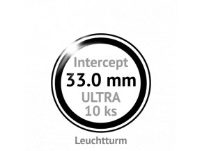 ultra intercept 33 mm kruhove kapsle na mince 33mm s cernou protikorozni ochrannou vlozkou proti oxidaci patine 10ks leuchtturm 359427 lighthouse