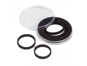 caps xl grips 29 76 bublinky velke kruhove kapsle na velke mince medaile s cernou vlozkou s nastavitelnym prumerem vyrezu leuchtturm 347615