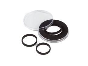 caps xl grips 21 62 bublinky velke kruhove kapsle na velke mince medaile s cernou vlozkou s nastavitelnym prumerem vyrezu leuchtturm 347755