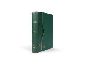 zelene album na znamky premium zasobnik s 64 cernymi listy s kazetou leuchtturm 371803