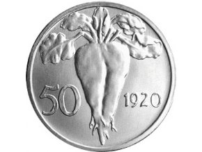 stribrna medaile 50 stotin 1920 novorazba zkusebniho odrazku rub