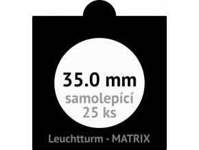 matrix cerne samolepici mincovni ramecky na mince prumer 35 mm baleni 25 ks 5x5 cm leuchtturm 345692 lighthouse