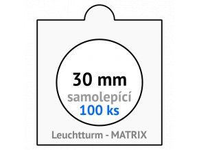matrix bile samolepici mincovni ramecky na mince prumer 30 mm baleni 100 ks 5x5 cm leuchtturm 335303 lighthouse