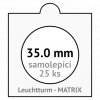 matrix bile samolepici mincovni ramecky na mince prumer 35 mm baleni 25 ks 5x5 cm leuchtturm 312239 lighthouse