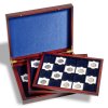 volterra trio de luxe quadrum drevena kazeta na mince mahagon etue krabicka pro 60 ctvercovych kapsli kartonove ramecky 50x50mm leuchtturm 304747 lighthouse