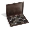 drevena kazeta rustika 20 quadrum etue na mince krabicka pro 60 ctvercovych kapsli kartonove ramecky papirove volne mince leuchtturm 355169 lighthouse
