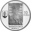 Na líci mince je zobrazená kniha s názvami najznámejších diel Ladislava Nádašiho-Jégého, ktorá je v pravom spodnom rohu doplnená historickou postavou sediaceho bojovníka.