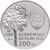 Na líci mince je v pravé horní části umístěn státní znak, pod kterým je název státu SLOVENSKÁ REPUBLIKA a označení nominální hodnoty mince 200 Kč.