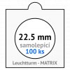 matrix bile samolepici mincovni ramecky na mince prumer 22 5 mm baleni 100 ks 5x5 cm leuchtturm 302360 lighthouse