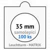 matrix bile samolepici mincovni ramecky na mince prumer 35 mm baleni 100 ks 5x5 cm leuchtturm 306467 lighthouse