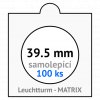 matrix bile samolepici mincovni ramecky na mince prumer 39 5 mm baleni 100 ks 5x5 cm leuchtturm 326607 lighthouse