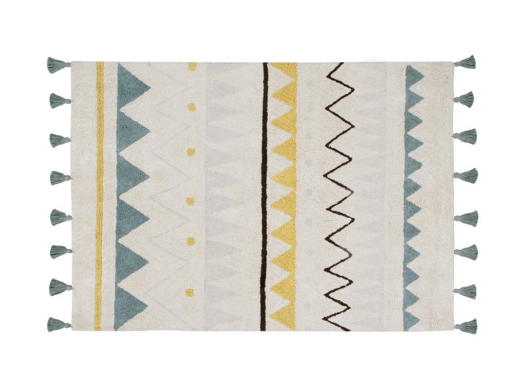 Lorena Canals pratelný koberec Azteca Natural Vintage Blue