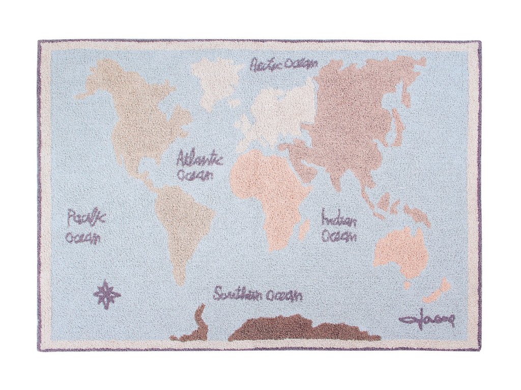 Lorena Canals pratelný koberec Back to School Vintage Map